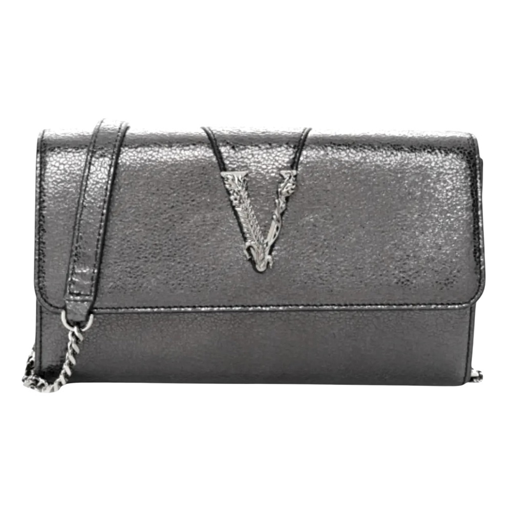 Versace Metallic Leather Virtus Bag – Gunmetal Hardware – NWT with Dust Bag - Picture 4 of 16